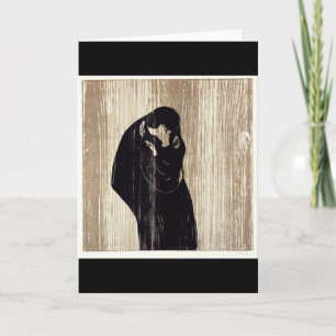 Cartão The kiss by Edvard Munch lithography,
