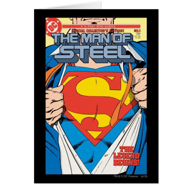 Cartão The Man of Steel #1 Collector's Edition (Frente)
