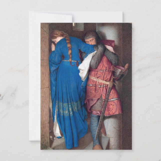 Cartão The Meeting on Turret Stairs (por F.W. Burton) (Frente)