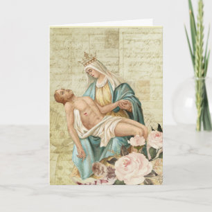 Cartão The Pieta Mary and Jesus Religious Christian
