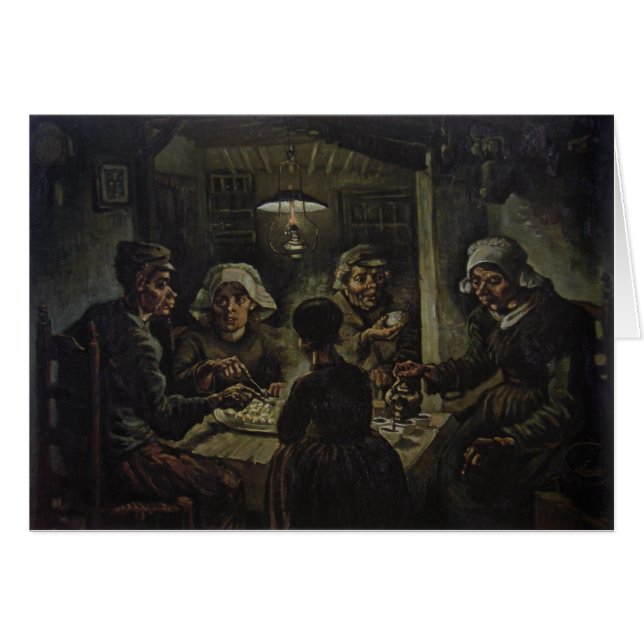 Cartão The Potato Comedores - Vincent Van Gogh (1885) (Frente Horizontal)