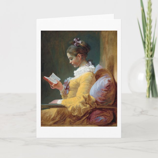 Cartão The Reader, Fragonard (Frente)