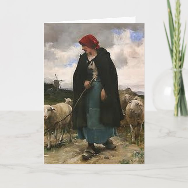 Cartão "The Shepherdess"~Border Collie Photo Card (Frente)