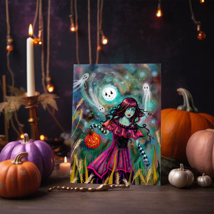 Cartão The Smiling Moon Gothic Fantasy Halloween Art