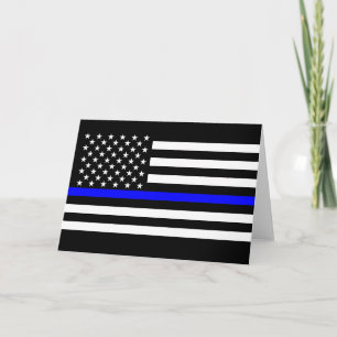 Cartão The Symbolic Thin Blue Line Graphic US Flag