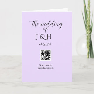 Cartão The wedding of add couple name QR code scan detail
