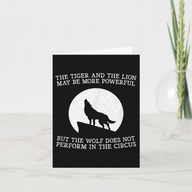 Cartão The Wolf Doesn't Perform In The Circus Cool Wolf M (Frente)