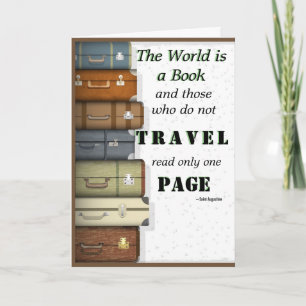 Cartão The World is a Book St Augustine travel quote