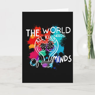 Cartão The World Needs All Kinds Of Minds Autism Awarenes