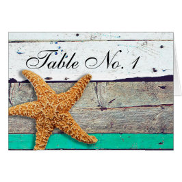 Cartão Theme Starfish Rustic Casamento