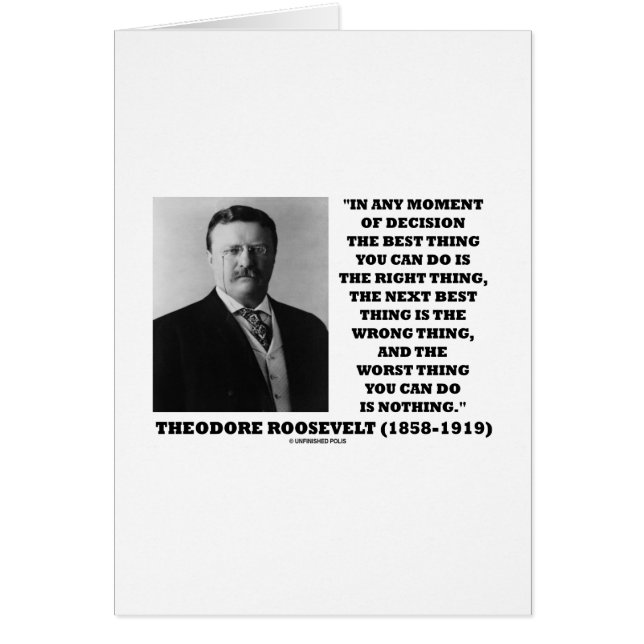 Cartão Theodore Roosevelt, decisão errada (Frente)