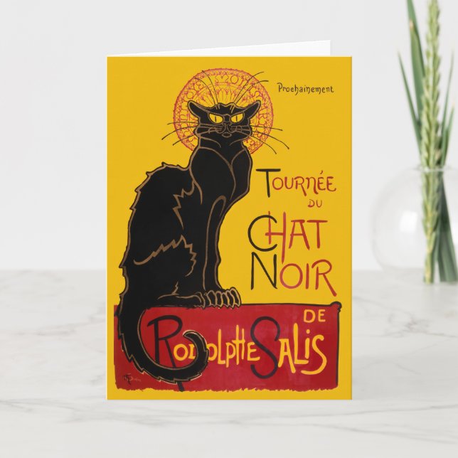 Cartão Theophile Steinlen - Le Chat Noir Vintage (Frente)