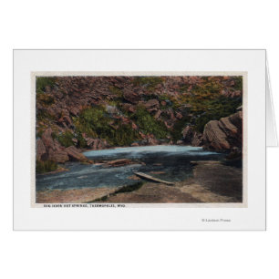 Cartão Thermopolis, WY - Vista de Primaveras Quentes do G