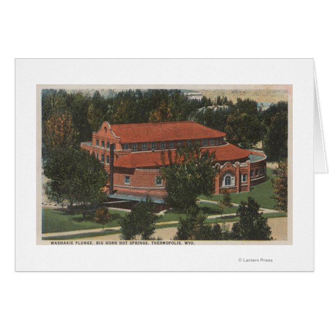Cartão Thermopolis, WY - Vista de Washakie Plunge (Frente Horizontal)