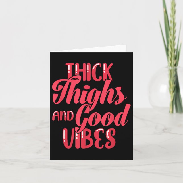 Cartão Thick Thighs Fun Tee For Fat Persons - Black, Plus (Frente)