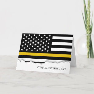 Cartão Thin Gold Line American Flag 911 Dispatch