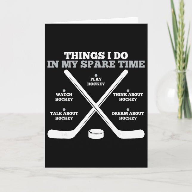 Cartão Things I Do In My Spare Time Funny Boys Hockey Pla (Frente)