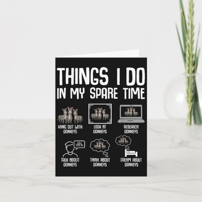 Cartão Things I Do In My Spare Time Women Men Kids  (Frente)