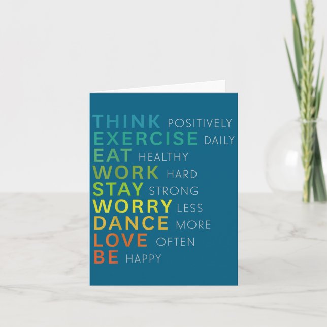 Cartão Think Sitive Affirmation Insrational Motivational  (Frente)
