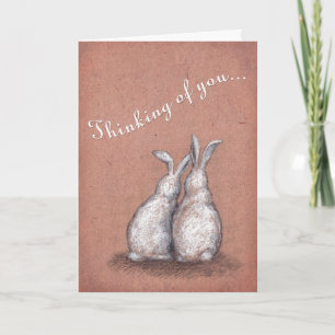 Cartão Thinking of You Bunnies Custom Greeting Card
