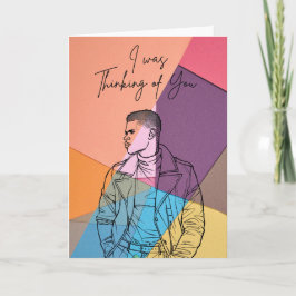 Cartão Thinking of You – Modern Artistic Greeting Card