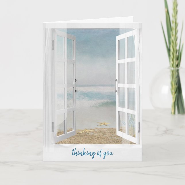 Cartão Thinking of You Ocean Window with Starfish (Frente)