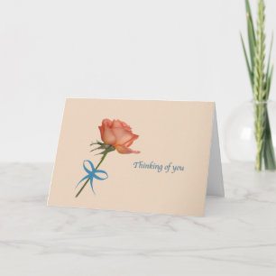 Cartão Thinking of you, Salmon Rose Card