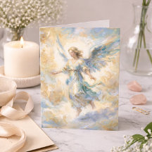 Thinking of You Watercolor Angel Sympathy