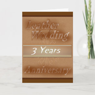Cartão Third Wedding Anniversary ~ Leather