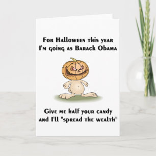 Cartão This Halloween I'm going as Barack Obama