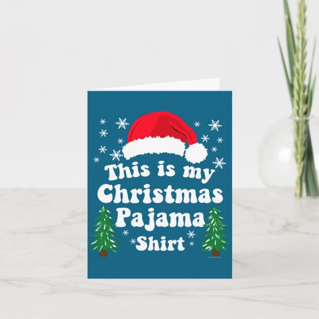 Cartão This Is My Christmas Pajama Shirt Funny Retro Matc (Frente)