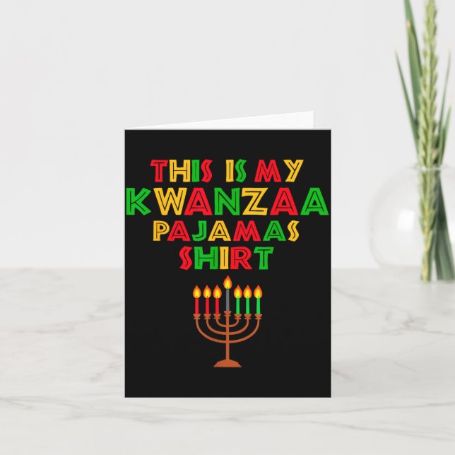 Cartão This Is My Kwanzaa Pajamas Seven Principles Candle (Frente)