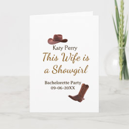 Cartão This Wife is a showgirl bachelorette party name da