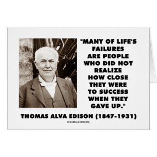 Cartão Thomas Edison falha perto do sucesso desistiu