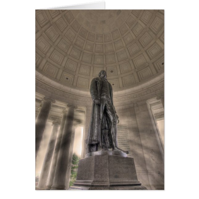 Cartão Thomas Jefferson Memorial Bronze Estátua (Frente)