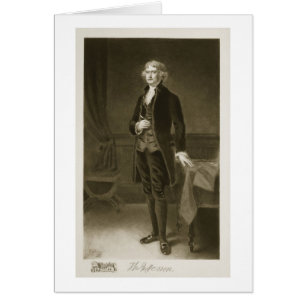 Cartão Thomas Jefferson, ó presidente do Stat unido