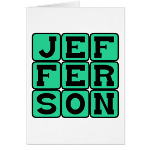 Cartão Thomas Jefferson, Presidente Americano