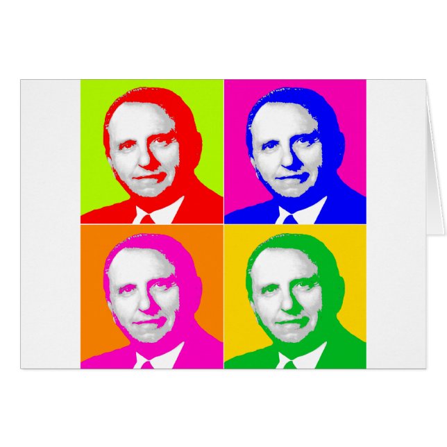 Cartão Thomas S. Monson Pop Art (Frente Horizontal)