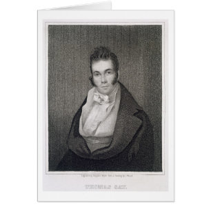 Cartão Thomas Say (1787-1834), gravado por Henry Hoppner