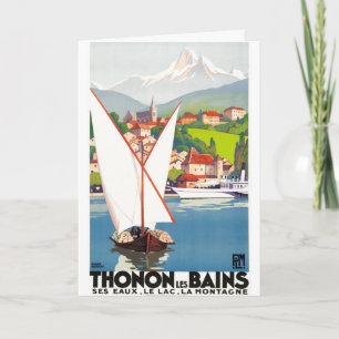 Cartão Thonon Les Bains Viagens Francesas Europa Vintage
