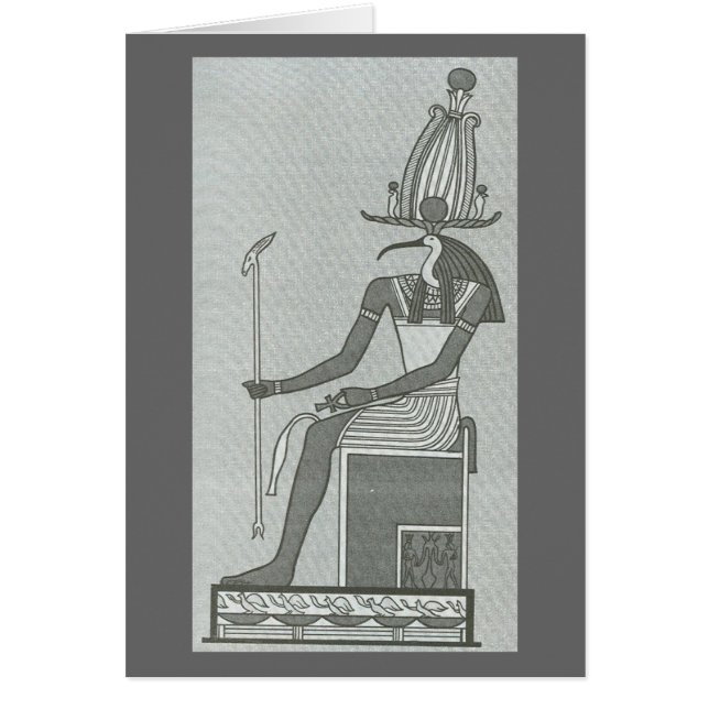Cartão Thoth que senta-se em seu trono (Frente)