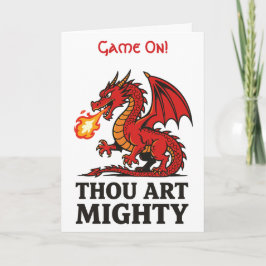 Cartão Thou Art Mighty Red Dragon With Fire Breath
