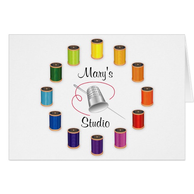 Cartão Threads, Agulhas e fios de costura (Frente horizontal)