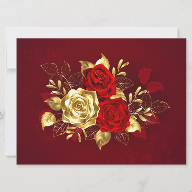 Cartão Three Jewelry Roses (Frente)