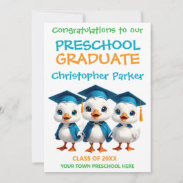 Cartão Three Little Geese Preschool Graduation