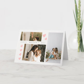 Cartão Three Photo Happy Mothers Day Greeting Card
