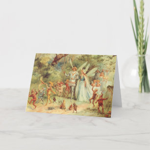 Cartão Thumbelina e Prince Wedding, Vintage Fairy Tales