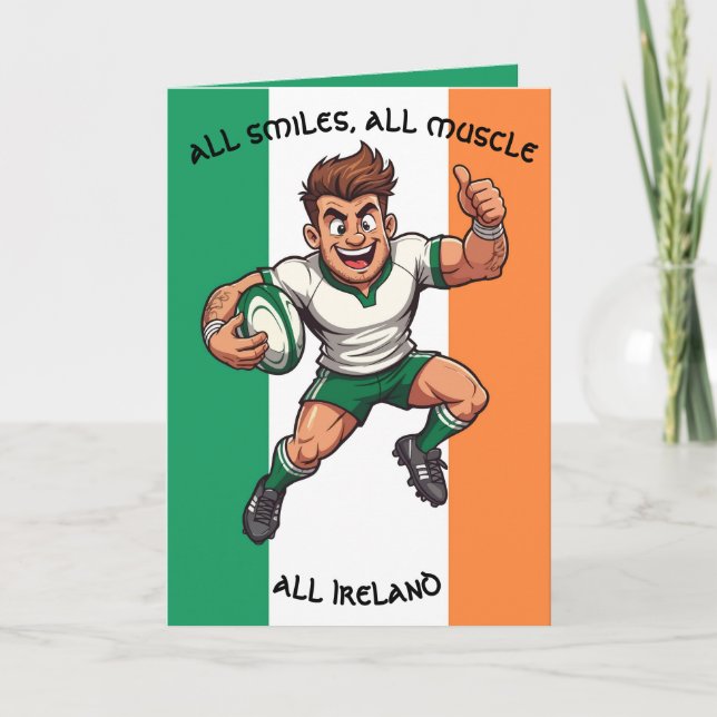 Cartão Thumbs-Up Try Irish Rugby Energy (Frente)