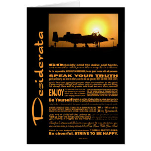Cartão Thunderbolt Desiderata A- 10 Poem Desiderata