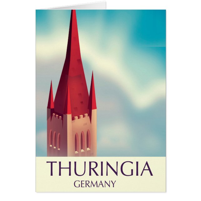 Cartão Thuringia Germany poster de viagens (Frente)
